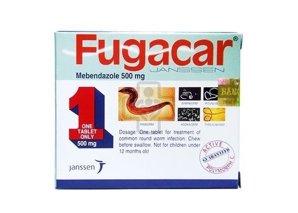 Hình ảnh thuốc tẩy giun Fugacar Menbendazole 500,mg - Ảnh 3